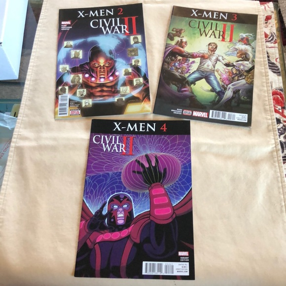 Marvel X-Men set of 3 Civil War II comic books